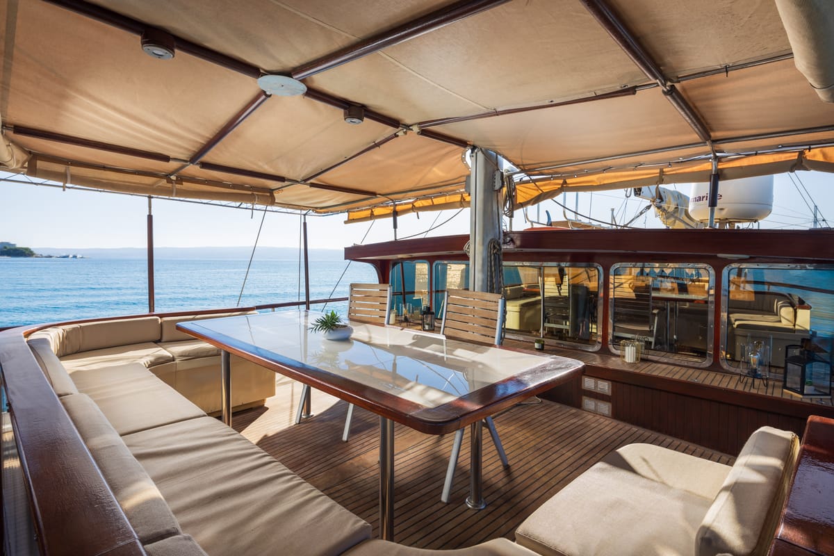 Deck of Summer Princess, a Gulet Gulet gulet at Split, Croatia