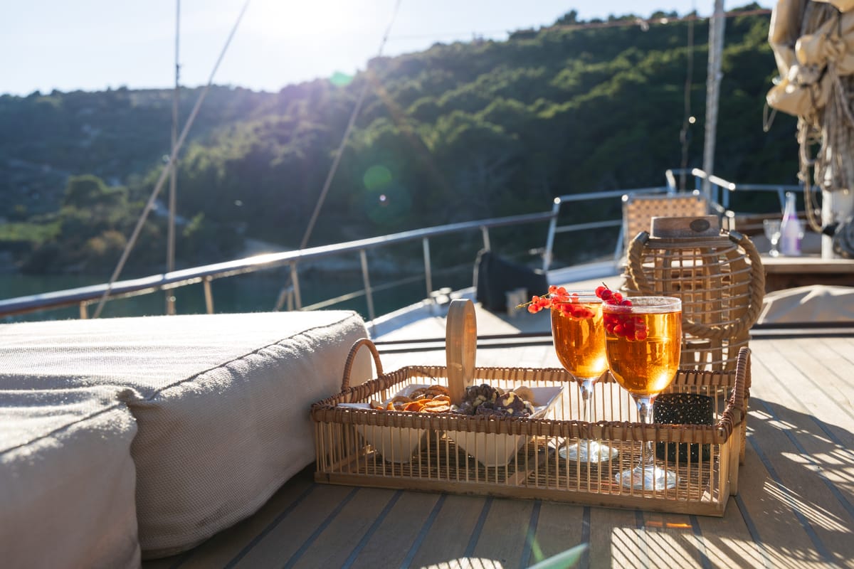 Deck of Summer Princess, a Gulet Gulet gulet at Split, Croatia