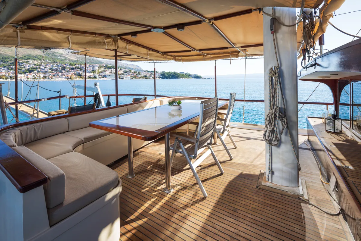 Deck of Summer Princess, a Gulet Gulet gulet at Split, Croatia