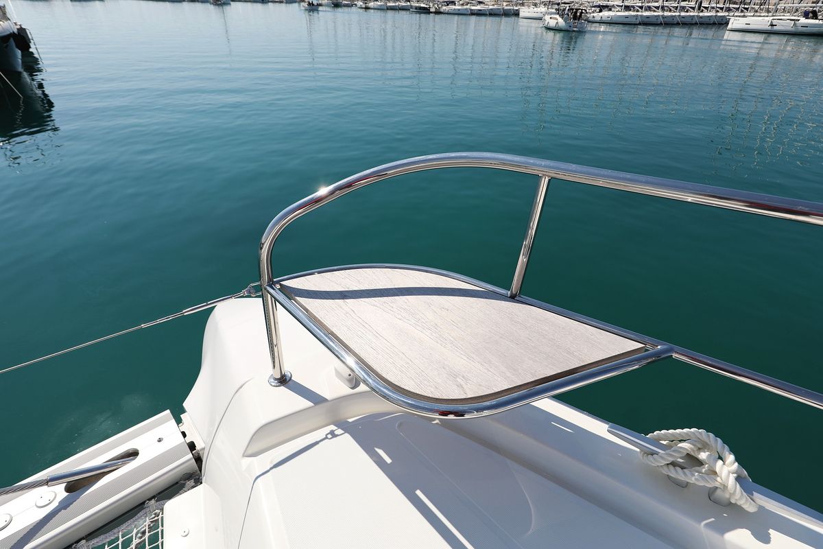 Deck of NOMAD, a Lagoon 55 catamaran at Split, Croatia