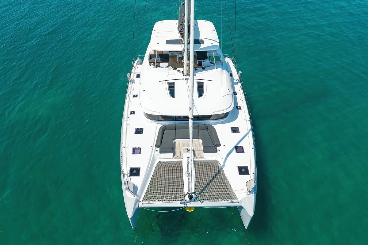 Exterior view of NOMAD, a Lagoon 55 catamaran at Split, Croatia