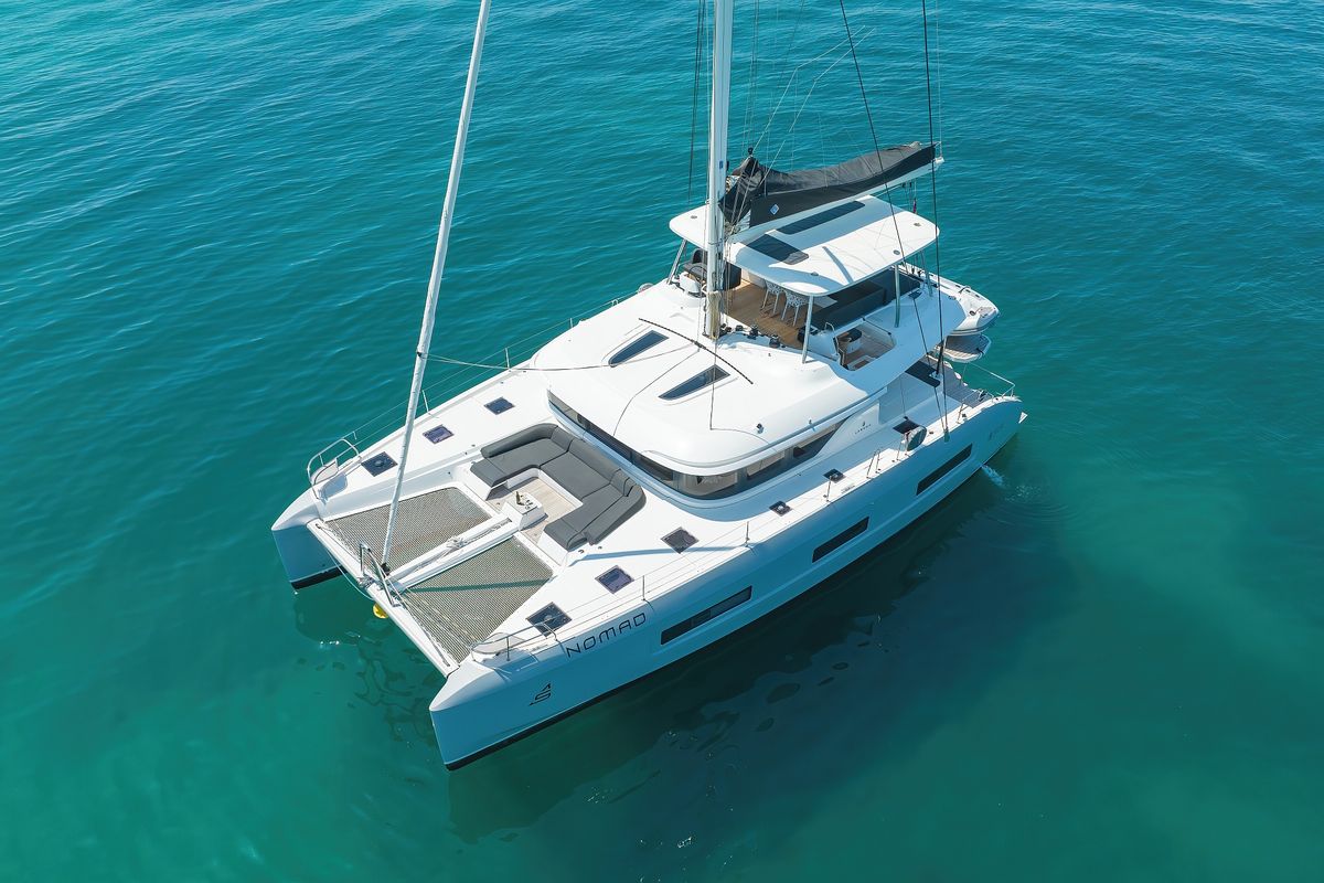 Exterior view of NOMAD, a Lagoon 55 catamaran at Split, Croatia