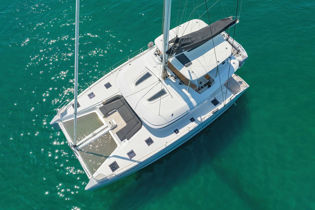 Exterior view of NOMAD, a Lagoon 55 catamaran at Split, Croatia