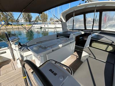 Deck of Blue Satellite, a Beneteau Oceanis 46.1 sailboat at Athens, Greece