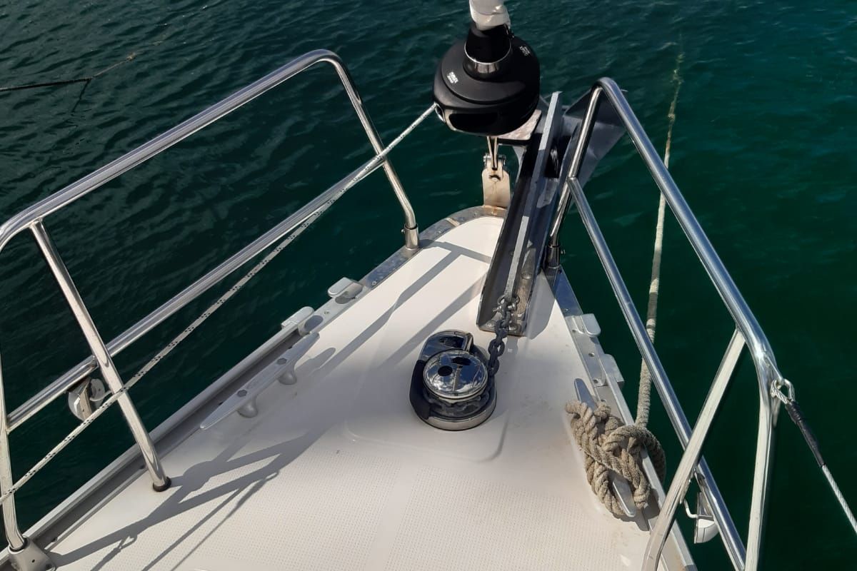 Exterior view of PENELOPE, a Bavaria Cruiser 46 sailboat at Općina Sukošan, Croatia
