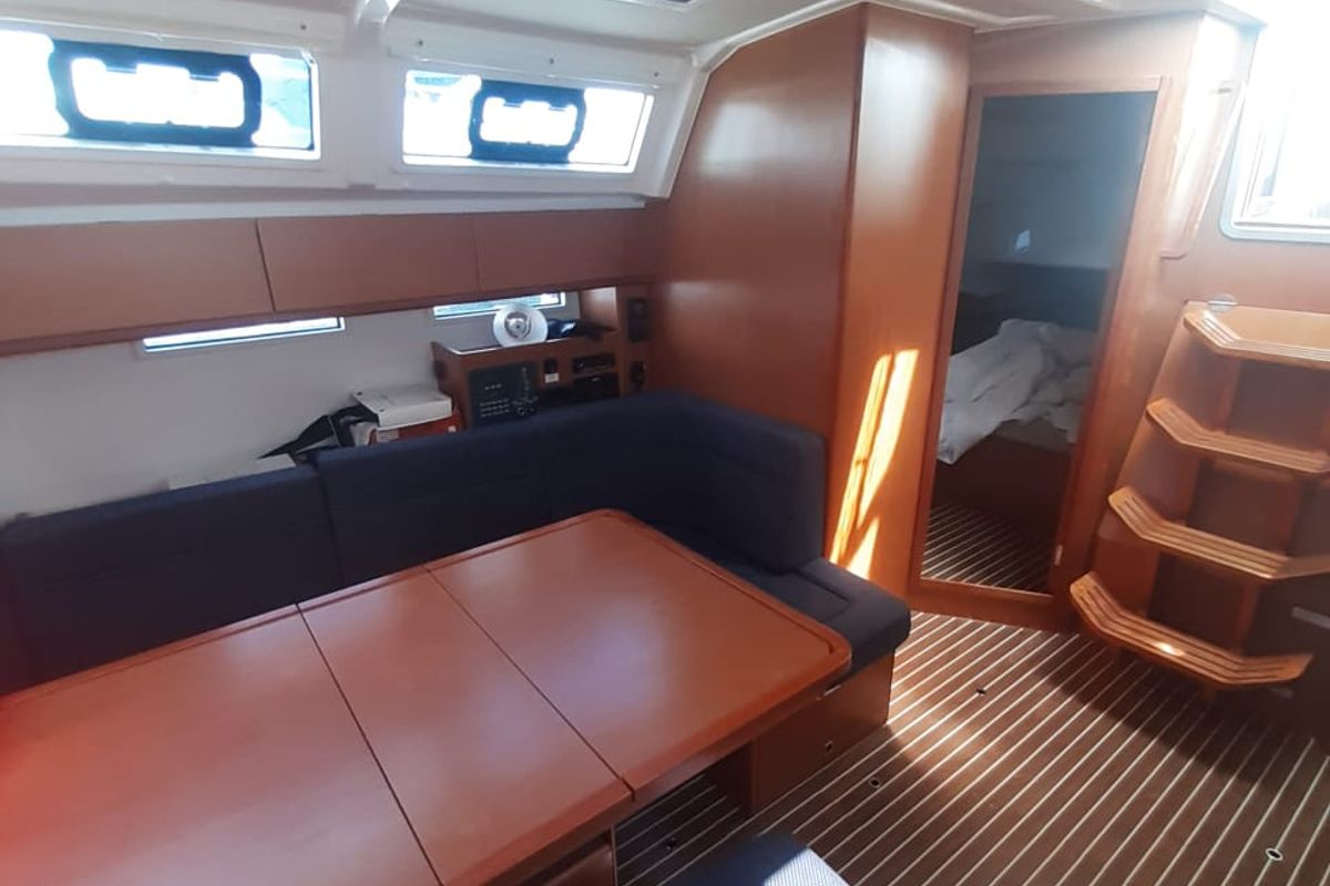 Salon of PENELOPE, a Bavaria Cruiser 46 sailboat at Općina Sukošan, Croatia