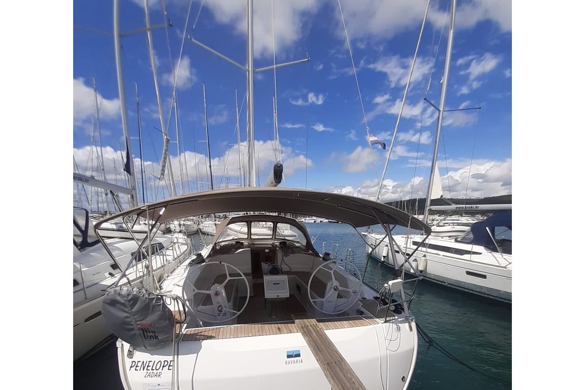 Exterior view of PENELOPE, a Bavaria Cruiser 46 sailboat at Općina Sukošan, Croatia
