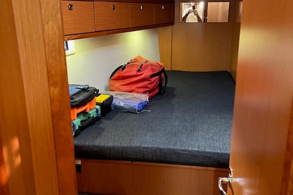 Cabin on Amelva, a Bavaria Cruiser 46 sailboat at São Pedro, Portugal