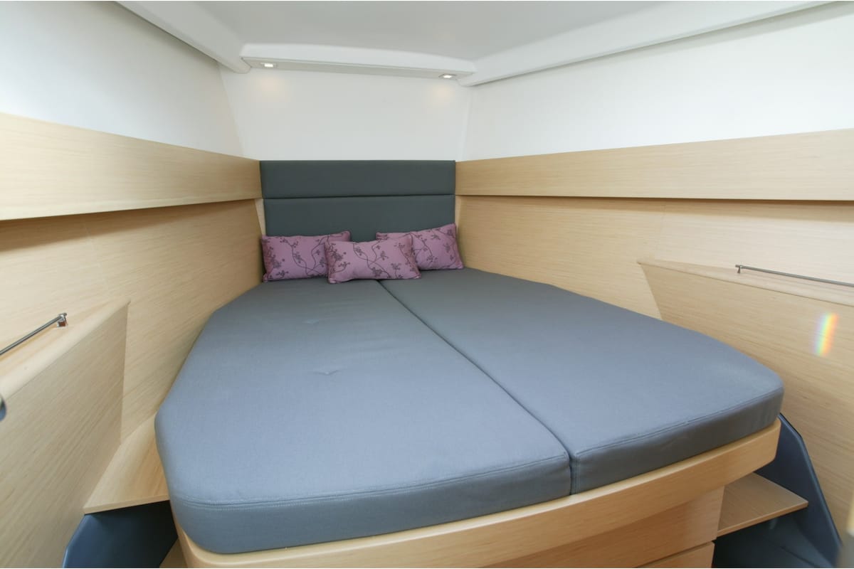 Cabin on Geisha, a Beneteau First 50 sailboat at Milazzo, Italy