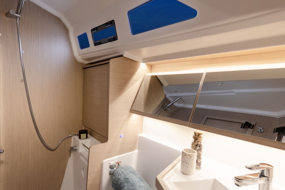 Head on Sunsail 42 Premium, a Beneteau Oceanis 40.1 sailboat at Road Town, British Virgin Islands