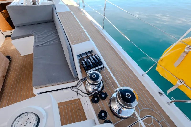 Deck of Morea, a Cantiere Del Pardo (Grand Soleil) Grand Soleil 52 LC sailboat at Grad Šibenik, Croatia