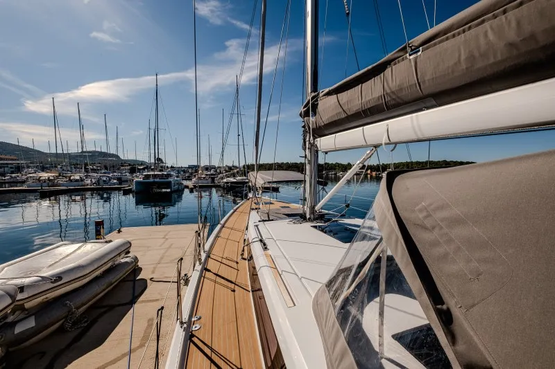 Exterior view of Morea, a Cantiere Del Pardo (Grand Soleil) Grand Soleil 52 LC sailboat at Grad Šibenik, Croatia