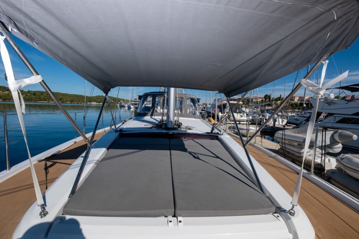 Deck of Morea, a Cantiere Del Pardo (Grand Soleil) Grand Soleil 52 LC sailboat at Grad Šibenik, Croatia
