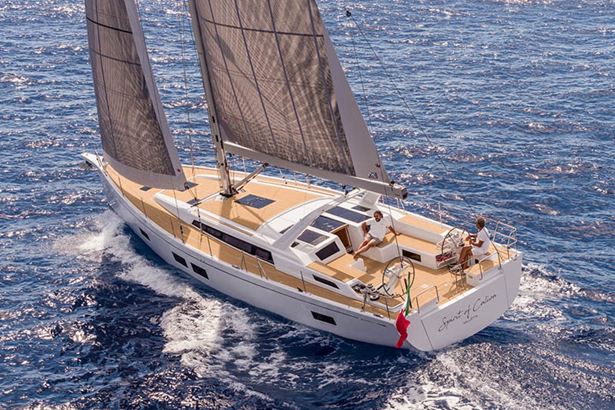 Exterior view of Morea, a Cantiere Del Pardo (Grand Soleil) Grand Soleil 52 LC sailboat at Grad Šibenik, Croatia