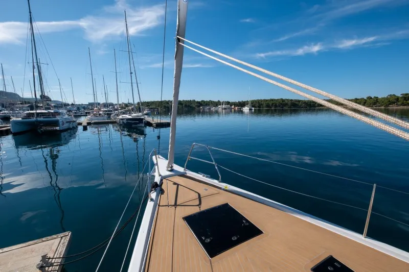 Deck of Morea, a Cantiere Del Pardo (Grand Soleil) Grand Soleil 52 LC sailboat at Grad Šibenik, Croatia