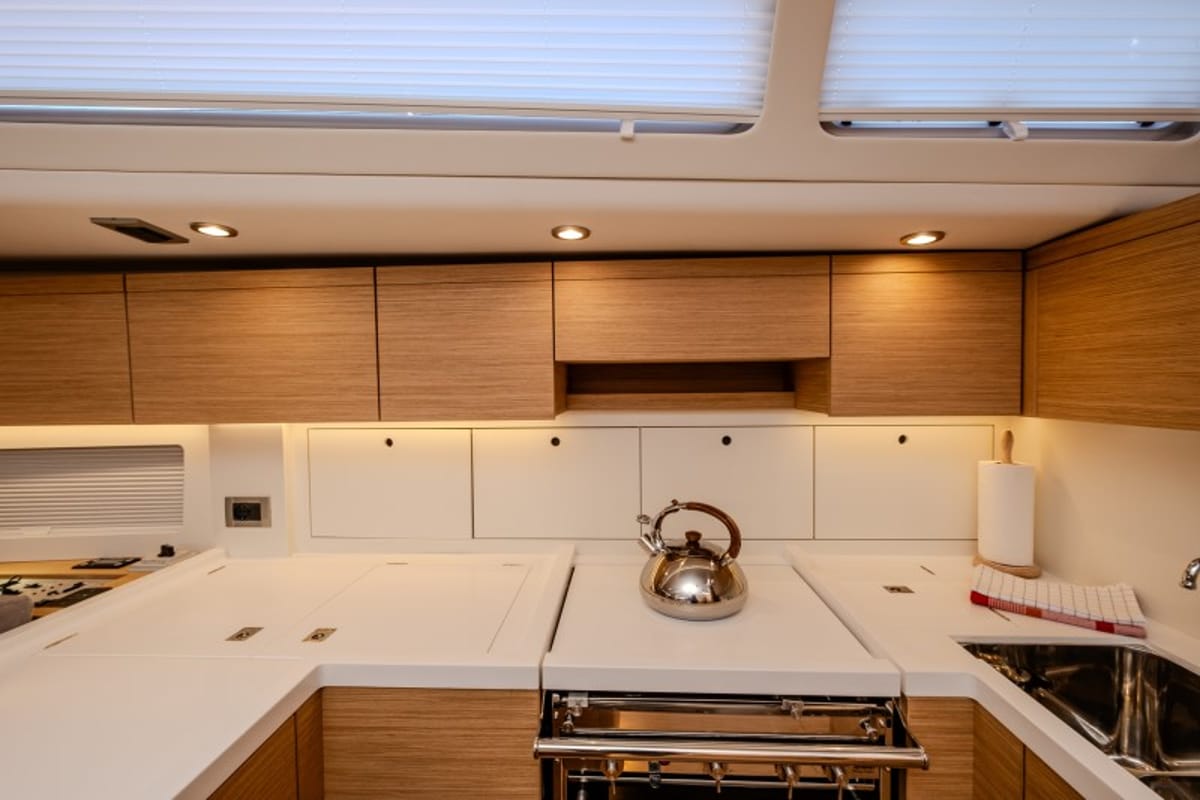 Galley of Morea, a Cantiere Del Pardo (Grand Soleil) Grand Soleil 52 LC sailboat at Grad Šibenik, Croatia