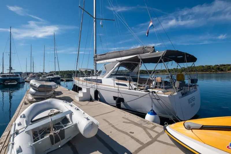 Exterior view of Morea, a Cantiere Del Pardo (Grand Soleil) Grand Soleil 52 LC sailboat at Grad Šibenik, Croatia