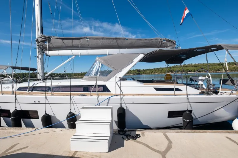 Exterior view of Morea, a Cantiere Del Pardo (Grand Soleil) Grand Soleil 52 LC sailboat at Grad Šibenik, Croatia