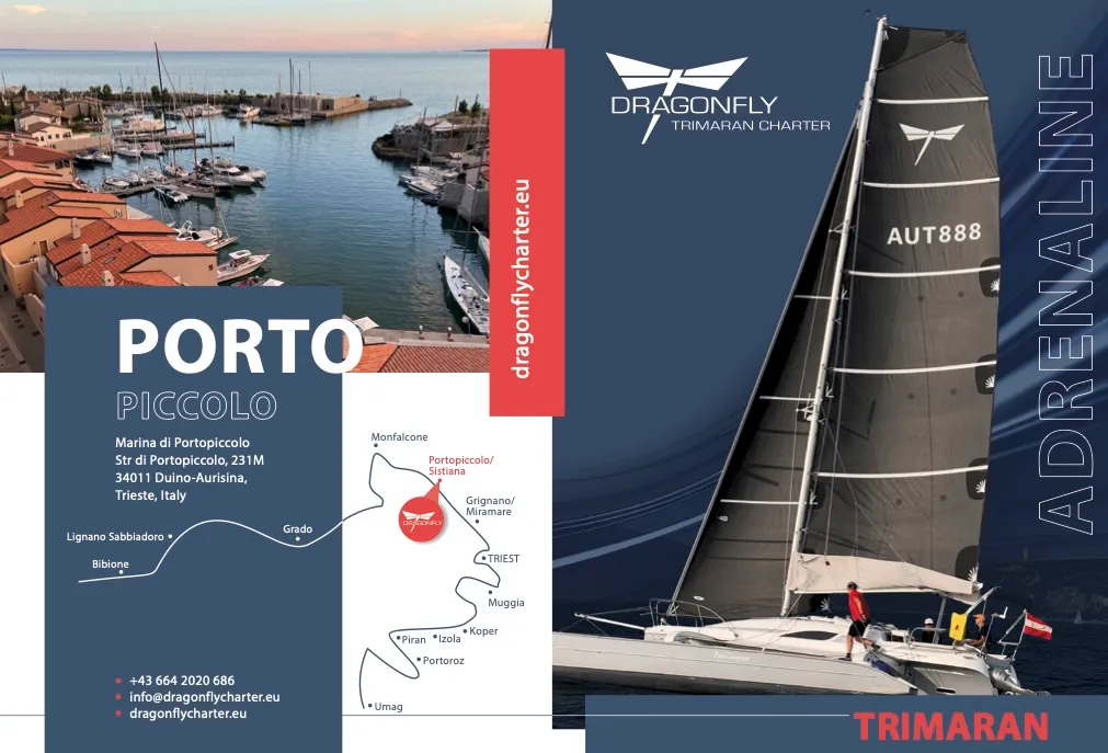 Don Cangrejo, a Gulet Trimaran sailboat at Duino Aurisina / Devin - Nabrežina, Italy