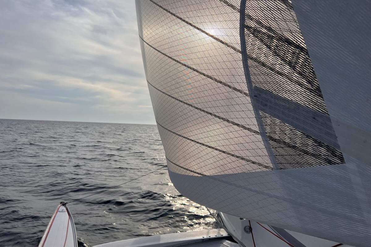 Deck of Don Cangrejo, a Gulet Trimaran sailboat at Duino Aurisina / Devin - Nabrežina, Italy