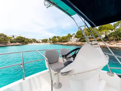 Cockpit of Helen Rose, a Beneteau Antares 12 Fly yacht at Općina Medulin, Croatia