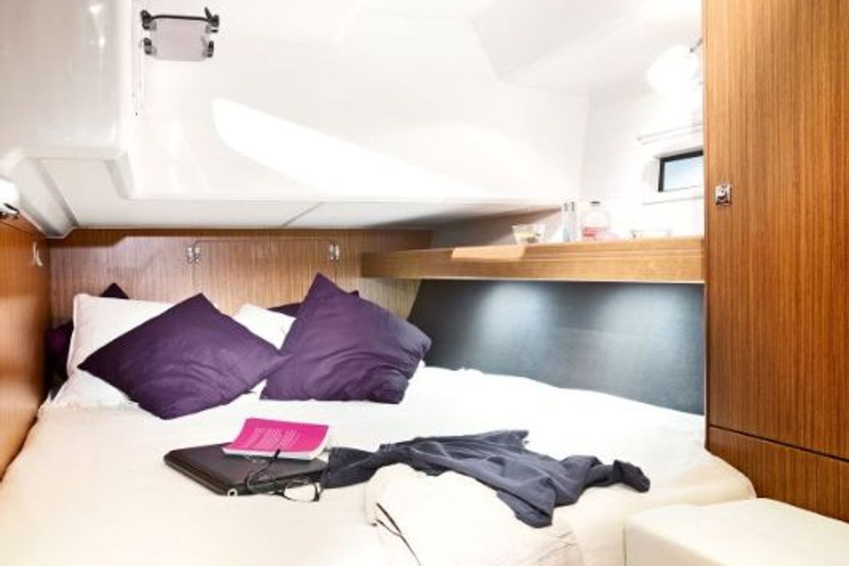 Cabin on Amaris, a Bavaria Cruiser 46 sailboat at Fethiye, Turkey