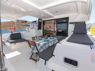 Deck of Aenaos, a Lagoon 42 catamaran at Municipal Unit of Rhodes, Greece
