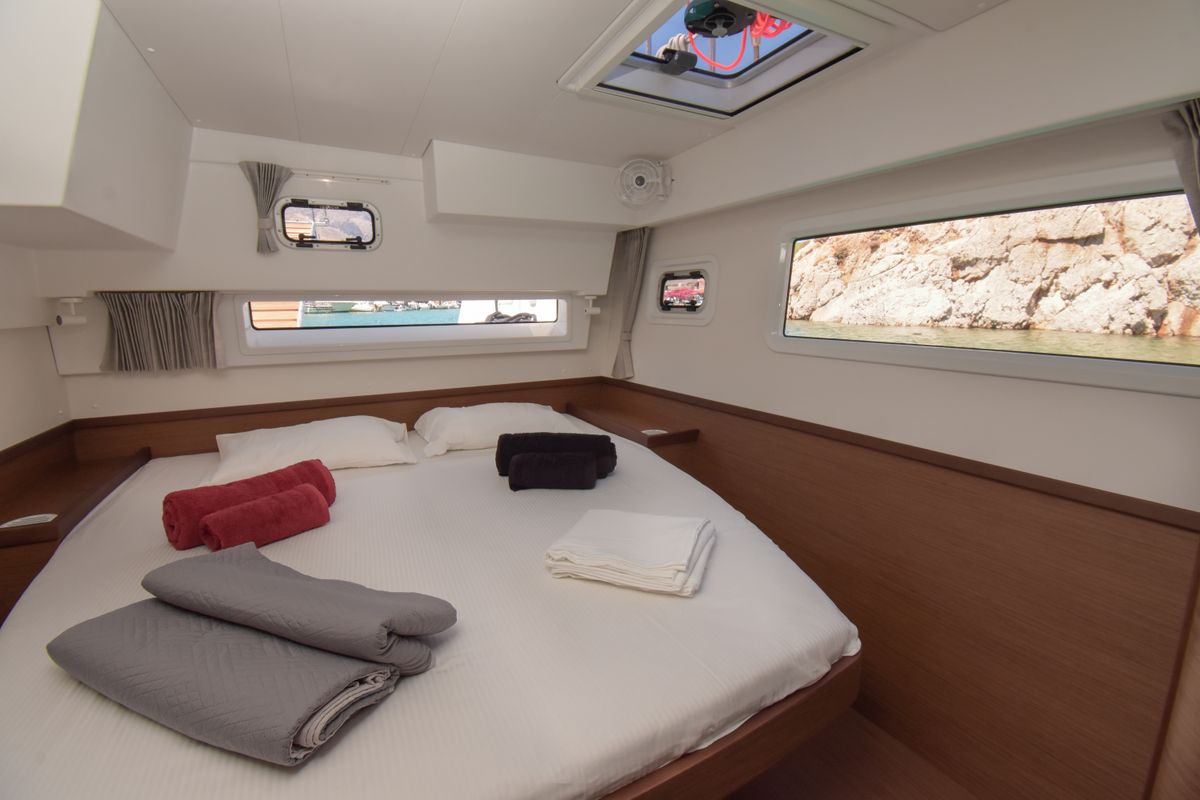 Cabin on Aenaos, a Lagoon 42 catamaran at Municipal Unit of Rhodes, Greece