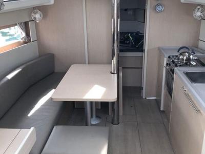 Salon of Lisboa, a Beneteau Oceanis 38.1 sailboat at Port Navalo, France