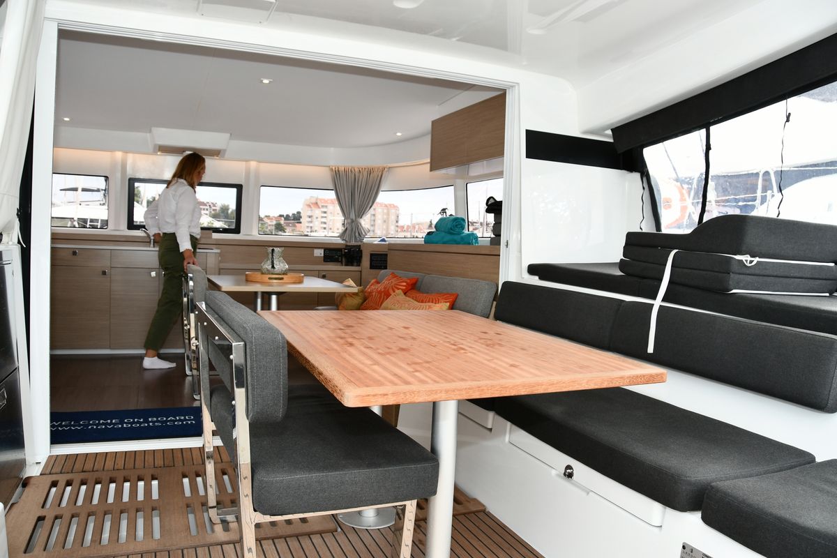 Deck of Bonnie, a Lagoon 43 catamaran at Dubrovnik, Croatia