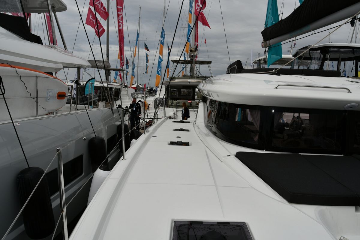 Deck of Bonnie, a Lagoon 43 catamaran at Dubrovnik, Croatia
