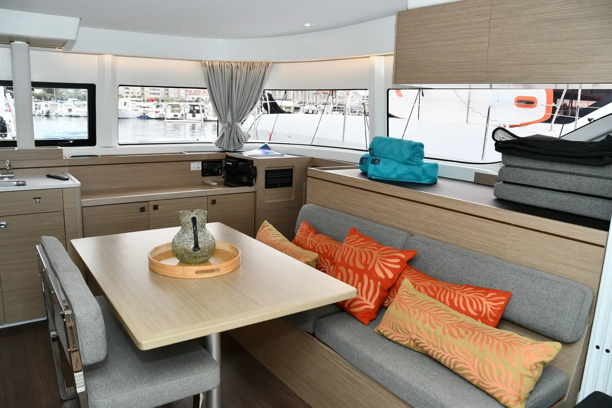 Salon of Bonnie, a Lagoon 43 catamaran at Dubrovnik, Croatia