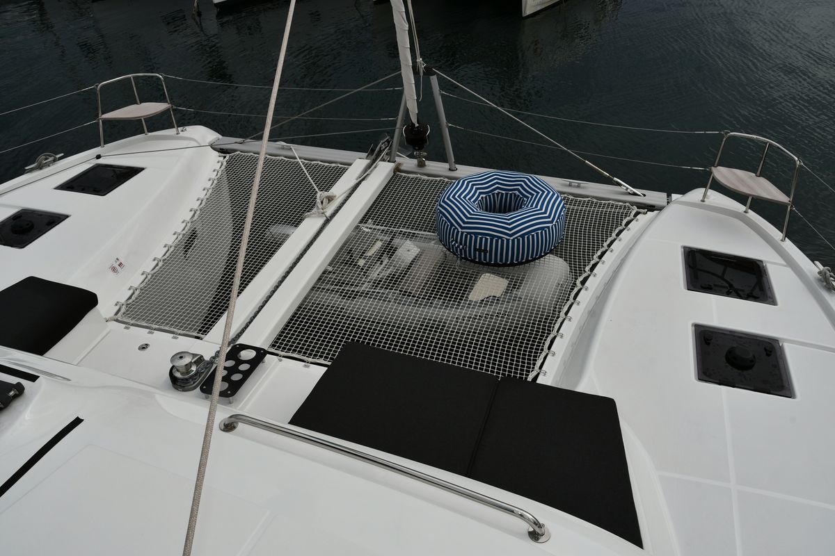 Deck of Bonnie, a Lagoon 43 catamaran at Dubrovnik, Croatia