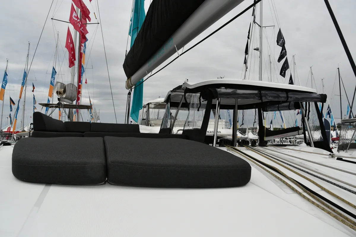 Deck of Bonnie, a Lagoon 43 catamaran at Dubrovnik, Croatia
