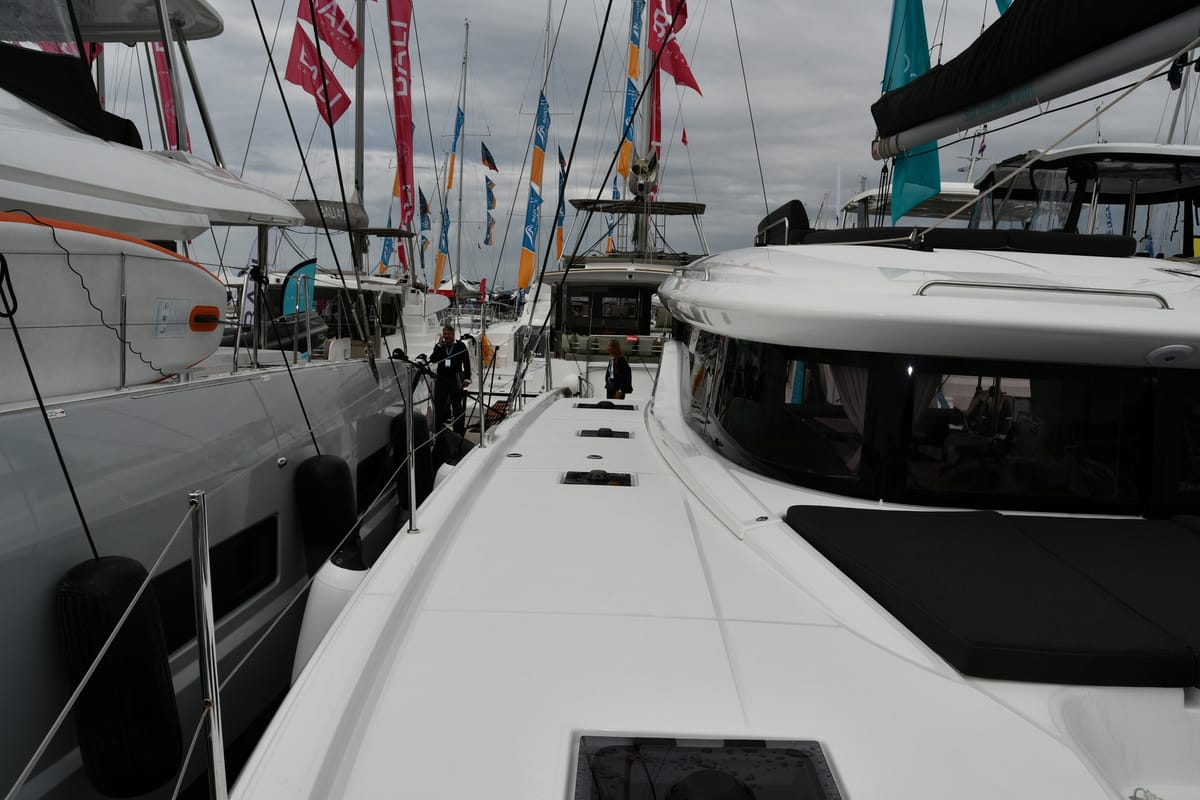 Deck of Bonnie, a Lagoon 43 catamaran at Dubrovnik, Croatia