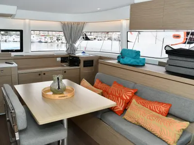 Salon of Bonnie, a Lagoon 43 catamaran at Dubrovnik, Croatia