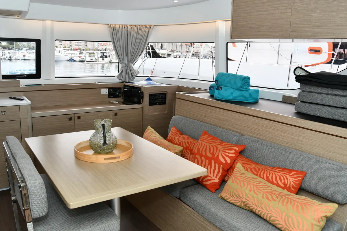 Salon of Bonnie, a Lagoon 43 catamaran at Dubrovnik, Croatia
