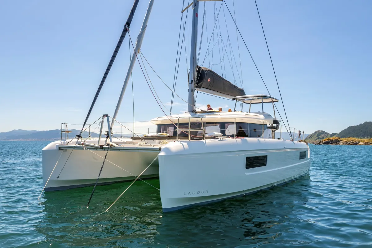 Exterior view of Bonnie, a Lagoon 43 catamaran at Dubrovnik, Croatia