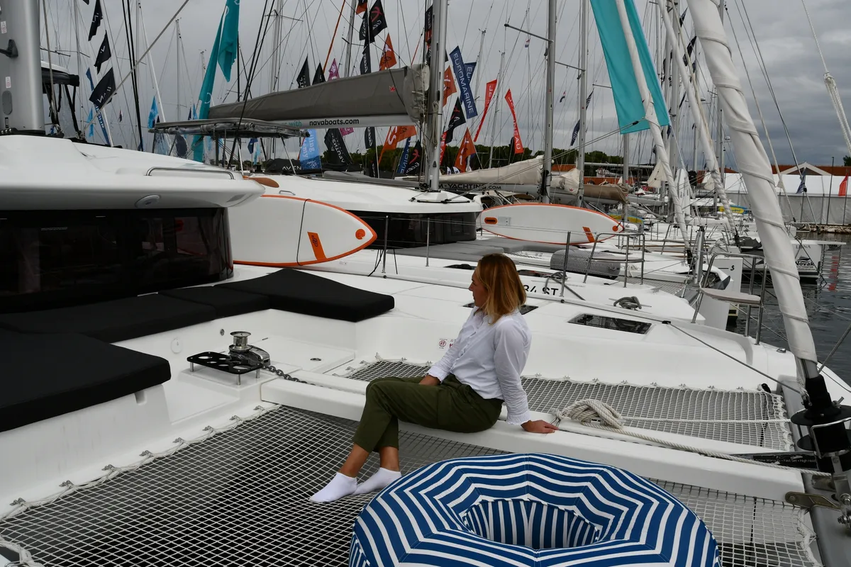 Deck of Bonnie, a Lagoon 43 catamaran at Dubrovnik, Croatia