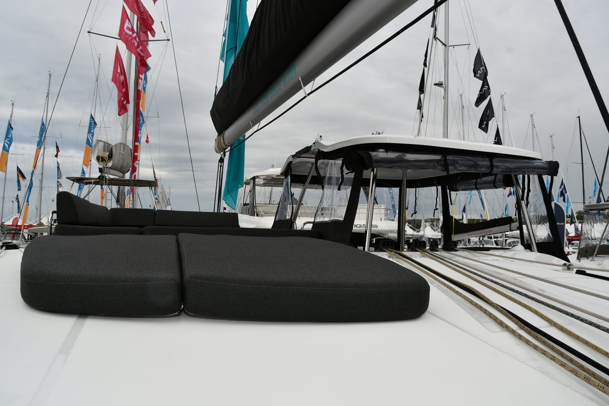 Deck of Bonnie, a Lagoon 43 catamaran at Dubrovnik, Croatia