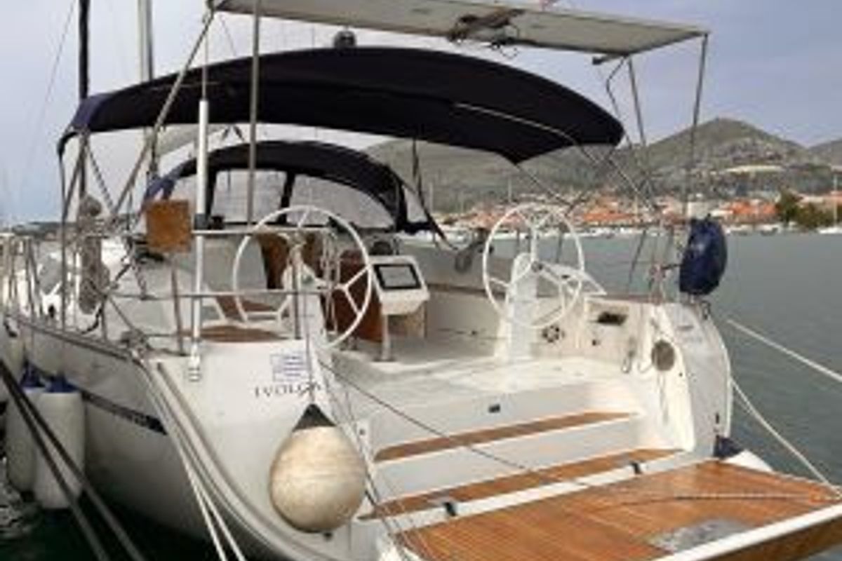 Exterior view of Ivolga, a Bavaria Cruiser 51 sailboat at Grad Šibenik, Croatia