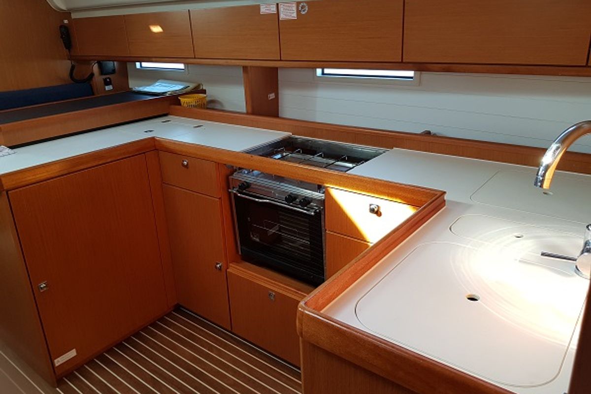 Galley of Ivolga, a Bavaria Cruiser 51 sailboat at Grad Šibenik, Croatia