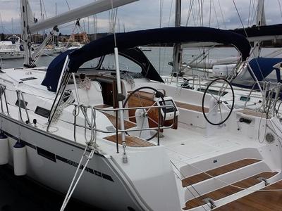Cockpit of Ivolga, a Bavaria Cruiser 51 sailboat at Grad Šibenik, Croatia