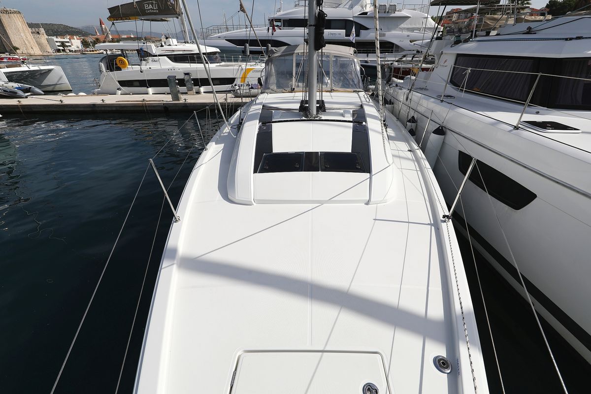 Deck of Air 2, a Beneteau Oceanis 46.1 sailboat at Grad Trogir, Croatia