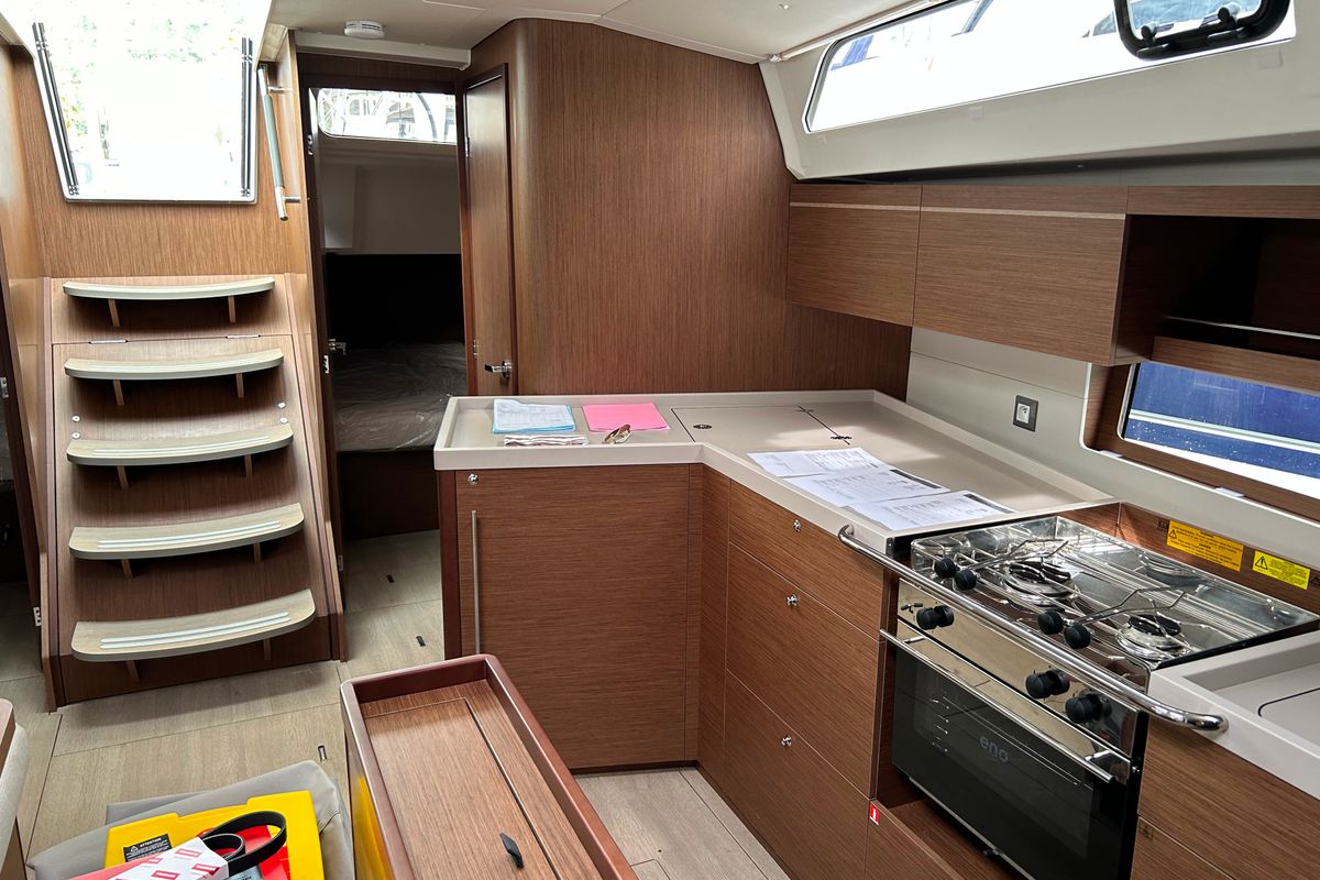 Galley of Bellagio, a Beneteau Oceanis 46.1 sailboat at Fethiye, Turkey