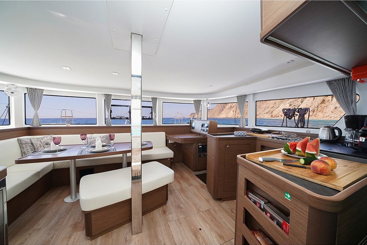 Galley of Catalina, a Lagoon 42 catamaran at Municipal Unit of Anaktorio, Greece