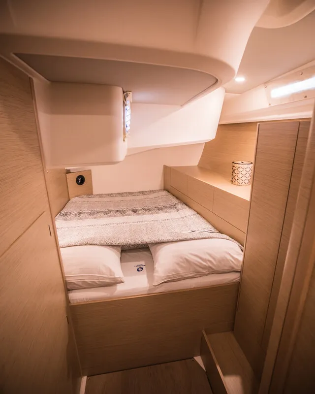 Cabin on Phaedra, a Hanse Yachts Hanse 508 sailboat at Lavreotiki Municipal Unit, Greece