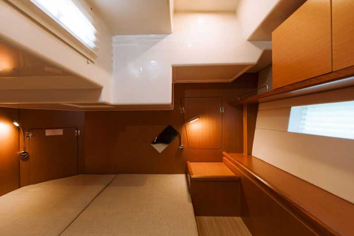 Cabin on Calipso, a Bavaria C50 sailboat at Castellammare del Golfo, Italy