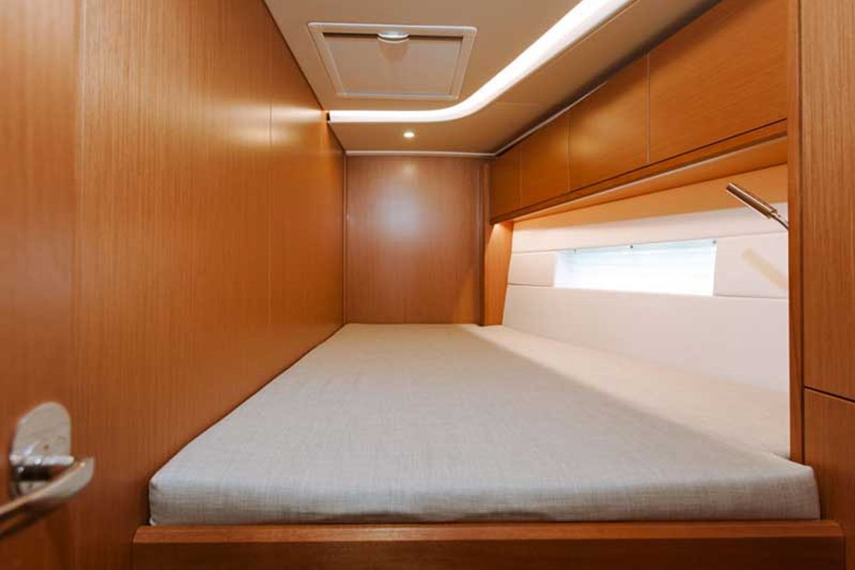 Cabin on Calipso, a Bavaria C50 sailboat at Castellammare del Golfo, Italy