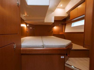 Cabin on Calipso, a Bavaria C50 sailboat at Castellammare del Golfo, Italy